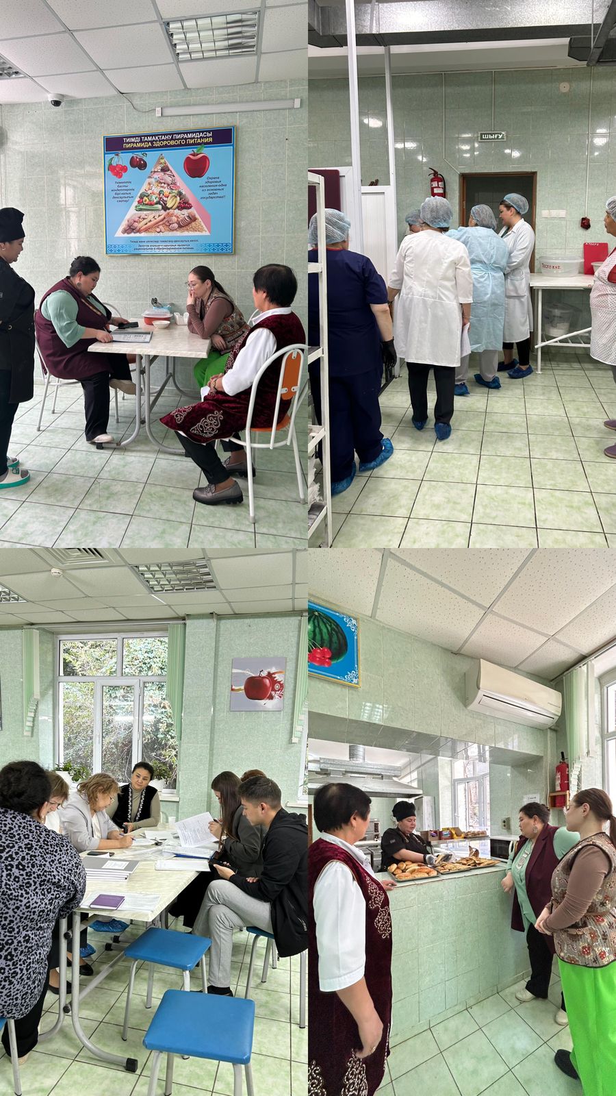 Мектеп асханасын мониторингтік комиссияның тексеру барысы